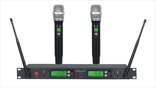 GTD Audio B-22H UHF 2 x100 Channel Wireless Microphone Metal Mic Body ( 500 MHz )